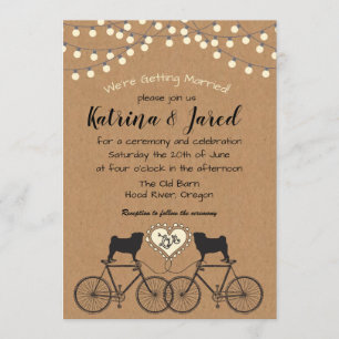 Convite de Casamento de Luzes do Partido Bikes