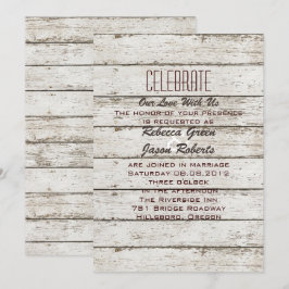 convite de casamento de madeira rústica vintage de