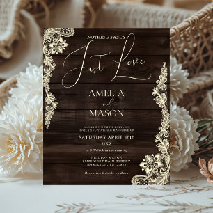 Convite de Casamento de Madeira Rústico Econômico