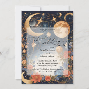 Convite de casamento de magia celestial