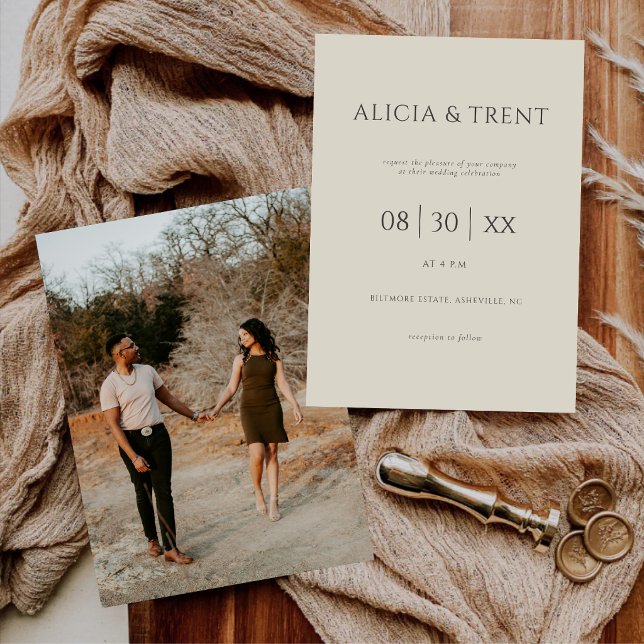 Convite de Casamento de Mansão Moderna | Minimalis (Criador carregado)