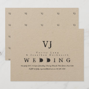 Convite de casamento de Máquina de Escrita Vintag