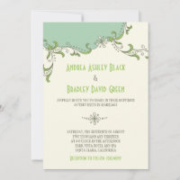 Convite De Casamento De Marcha Verde Ivory Floral 