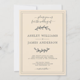 Convite de Casamento de Marfim elegante