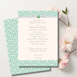 Convite De Casamento De Mint Green Florentine