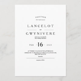 convite de casamento de modelo de texto 5x7.