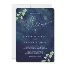 Convite De Casamento De Mola Azul Escuro