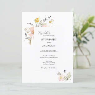 Convite De Casamento De Mola Floral Doce
