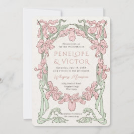 Convite De Casamento De Moldura De Orquídea Vintag