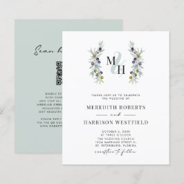 Convite de casamento de Monograma de Branch de Oli