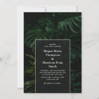 Convite De Casamento De Monstera Tropical Moody