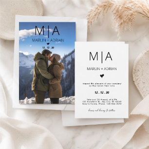 Convite de Casamento de Montanha de Inverno