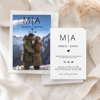 Convite de Casamento de Montanha de Inverno