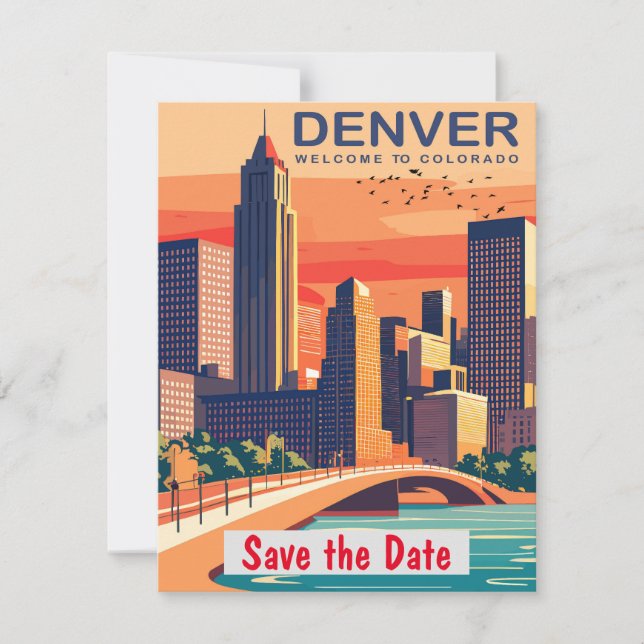 Convite de Casamento de Montanha em Denver Colorad (Frente)