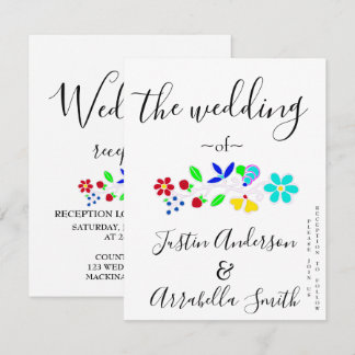 Convite de Casamento de Morango Floral Anishinaabe