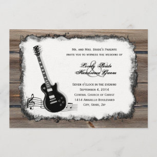 Convite de casamento De Música De Guitarra Da Cou