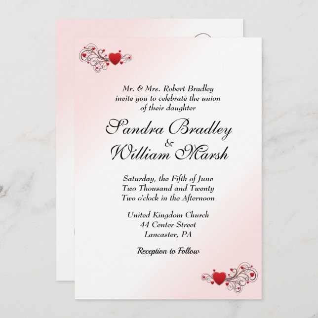 Convite de Casamento de namorados (Frente/Verso)