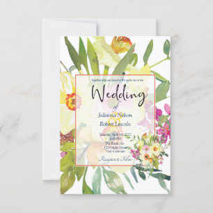 Convite de casamento de narcisos elegantes