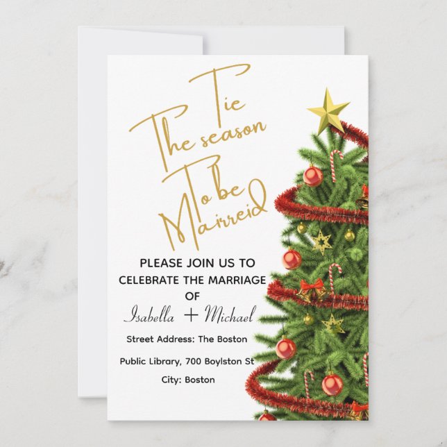 Convite de Casamento de Natal,Casamento de Inverno (Frente)