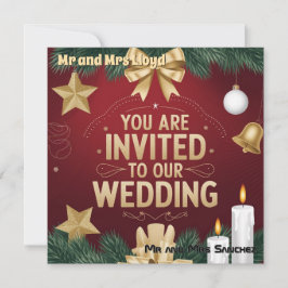 Convite de Casamento de Natal Elegante