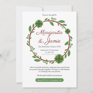 Convite de Casamento de Natal Minimalista