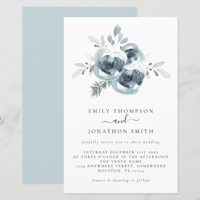 Convite De Casamento De Natal Para Florais De Inve (Frente/Verso)
