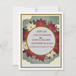 Convite de Casamento de Natal Personalizável Festa