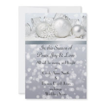 Convite de Casamento de Natal Silver Bell