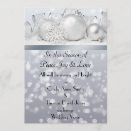 Convite de Casamento de Natal Silver Bell