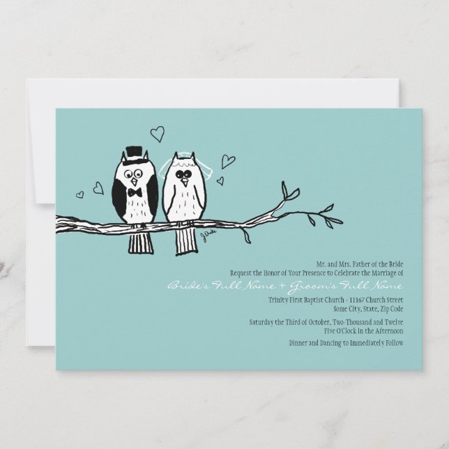 Convite de Casamento de Noiva e Doninha de Casamen (Frente)