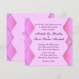 Convite De Casamento De Ondas De Pink Weave