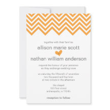 Convite De Casamento De Orange Chevron