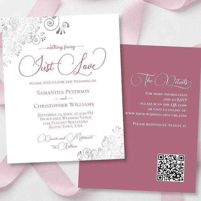 Convite de casamento de ORÇAMENTO de Código QR Dus (front/back)