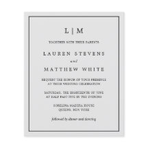 Convite de casamento de Orçamento de Monograma de 