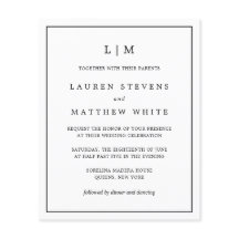 Convite de casamento de Orçamento Elegante Branco 