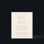 Convite de Casamento de Orçamento Neutro Clássico<br><div class="desc">Convites clássicos de casamento,  com design simples e eterno,  com roteiro elegante e fontes serif tradicionais.</div>