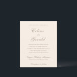 Convite de Casamento de Orçamento Neutro Clássico<br><div class="desc">Convites clássicos de casamento,  com design simples e eterno,  com roteiro elegante e fontes serif tradicionais.</div>