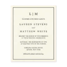 Convite de casamento de Orçamento Simples do Monog