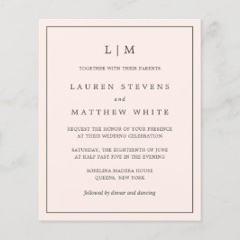 Convite de casamento de Orçamento Simples do Monog