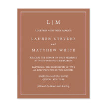 Convite de casamento de Orçamento Simples Terracot