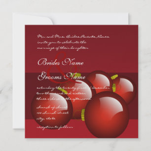 Convite de Casamento de Ornamento Vermelho de Nata