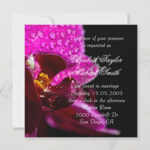 Convite de casamento de Orquídea Roxo de Luxo
