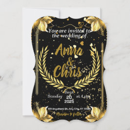 Convite de Casamento de ouro