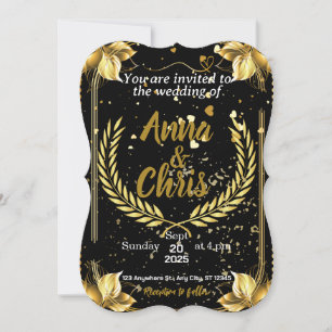 Convite de Casamento de ouro