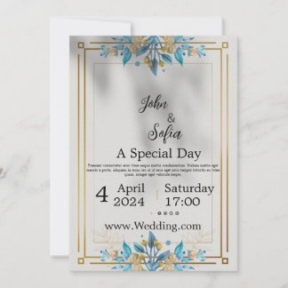 Convite de casamento de ouro