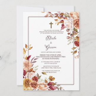 Convite de Casamento de Outono