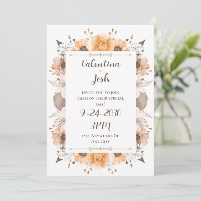 Convite de Casamento de Outono  (Em pé/Frente)