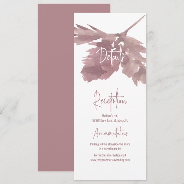 Convite de Casamento de Outono com Detalhes de Fol (Frente/Verso)