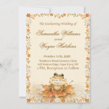 Convite de Casamento de Outono Encantado com Rosas