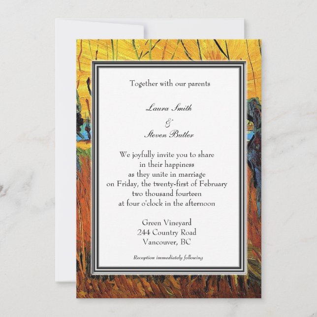 convite de casamento de outono. van Gogh (Frente)